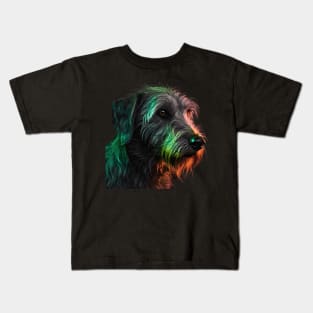 Neon Irish Wolfhound Dog Kids T-Shirt